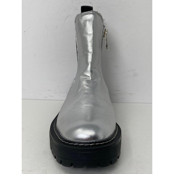Sam Edelman Girls size 4 Laguna Mini Boots Soft Silver Leather zip up boots - Picture 5 of 13
